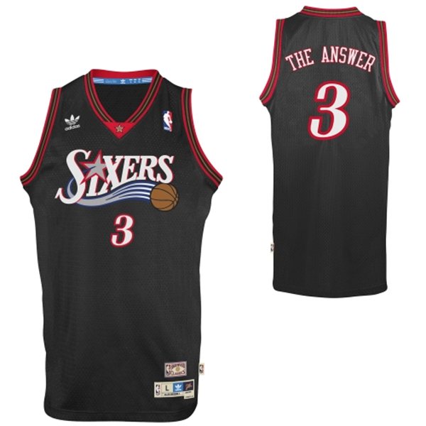 Men's  Allen Iverson 76ers #3 Nickname The Answer Jersey